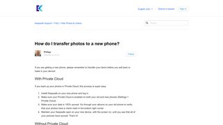 How do I transfer photos to a new phone? – Keepsafe Support