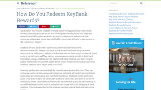 How Do You Redeem KeyBank Rewards? | Reference.com
