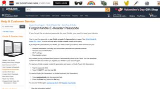 Forgot Kindle E-Reader Passcode - Amazon.com