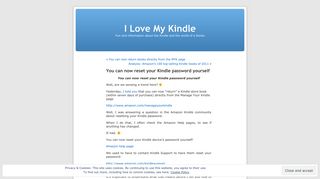 You can now reset your Kindle password yourself | I Love My Kindle