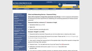 Kingsborough Community College - Password Policy