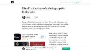 KinkD : A review of a dating app for kinky folks – Frances Carleton ...