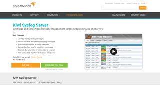 Kiwi Syslog Server - Syslog Viewer | SolarWinds