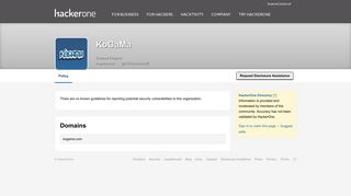 KoGaMa's Vulnerability Disclosure Policy - HackerOne