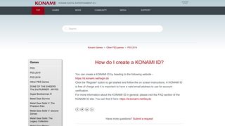 Konami Id Login And Support