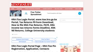 KRA iTax Login Portal, P9 Form Download, Forgot Password ...