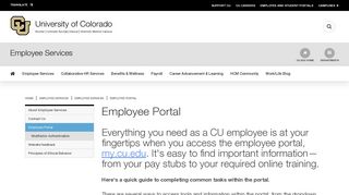Employee Portal | University of Colorado