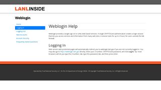 Weblogin Help: Weblogin