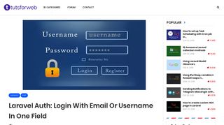 Laravel Auth: Login With Email Or Username In One Field - TutsForWeb