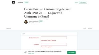 Laravel 5.6 — Customizing default Auth (Part 2) — Login with ...