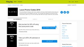 Laura Promo Codes & Discount Codes 2019 - WagJag