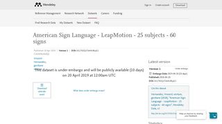Mendeley Data - American Sign Language - LeapMotion - 25 subjects ...