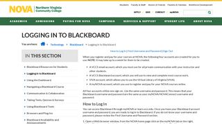 Logging in to Blackboard :: Northern Virginia Community College