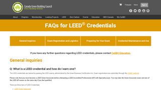 FAQs for LEED® Credentials - Canada Green Building Council