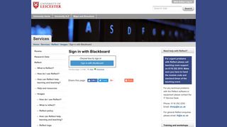 Sign in with Blackboard — University of Leicester