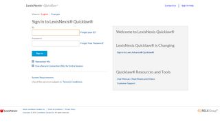 LexisNexis® Quicklaw®: Sign In