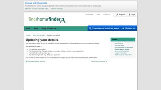 Updating your details - Lincshomefinder