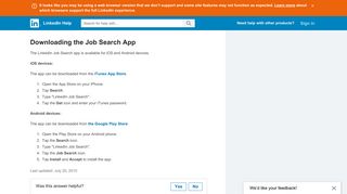 Downloading the Job Search App | LinkedIn Help