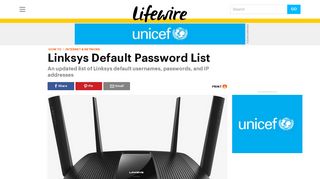 Linksys Default Password and IP List (January 2019) - Lifewire