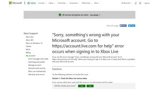 Something's Wrong with Your Microsoft Account | Xbox Live Login