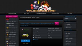 Loco Jungle Casino - Casino Bonus Codes