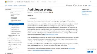 Audit logon events (Windows 10) | Microsoft Docs