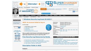 Windows Security Log Event ID 4625 - An account failed to log on