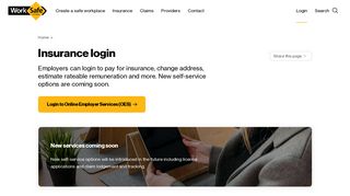 Insurance login - WorkSafe
