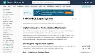 Creating a User Login System with PHP and MySQL - Tutorial Republic