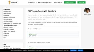 PHP Login Form with Sessions | FormGet