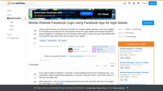 Mobile Website Facebook Login using Facebook App for login details ...