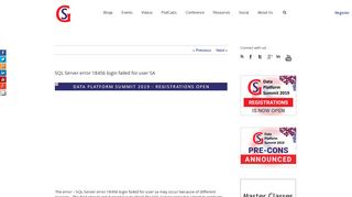 SQL Server error 18456 login failed for user SA - SQLServerGeeks