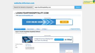 login.fourthhospitality.com at WI. Log-in | Fourth Hospitality Hospitality ...