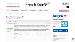 Free.FR email password?? - French Entree