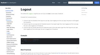 Logout - Web SDKs - Facebook for Developers