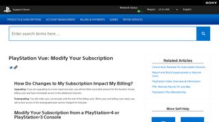 PlayStation Vue: Modify Your Subscription - PlayStation Support