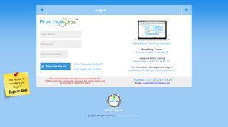 PracticeSuite - Secure Log in
