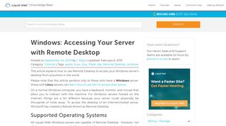 Windows: Accessing Your Server with Remote Desktop | Liquid Web ...