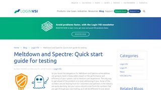 Meltdown and Spectre: Quick start guide for testing - Login VSI