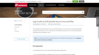 Log in with an SSH private key on Linux and Mac - Rackspace Support