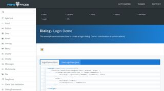 Dialog - Login Demo - PrimeFaces Showcase