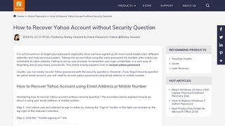 How to Recover Yahoo Account without Security Question - PassFab