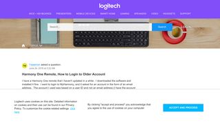 Harmony One Remote, How to Login to Older Account - Logitech ...
