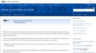 Setting up Lotus iNotes on a server - IBM
