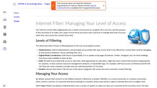 Internet Filter: Managing Your Level of Access: District Vault: Spark ...