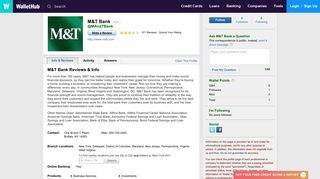 M&T Bank Reviews: 567 User Ratings - WalletHub