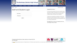 Login - The McAuley Catholic High School