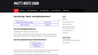 Macys Insite Login - Macy's MyInsite | www.Employeeconnection.net ...