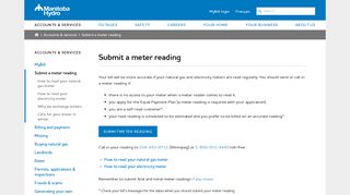Submit a meter reading - Manitoba Hydro