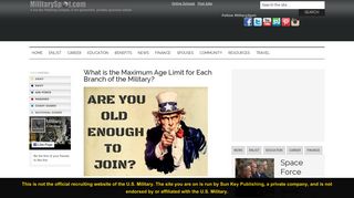 What is the Maximum Age Limit for Each Branch of the Military ...